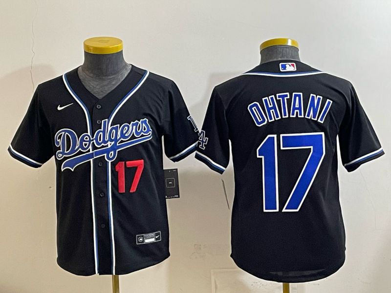 Youth 2025 Los Angeles Dodgers #17 Ohtani Black Game Nike MLB Jersey style 005